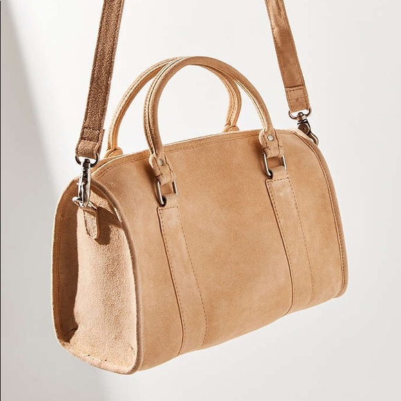 light tan suede bag